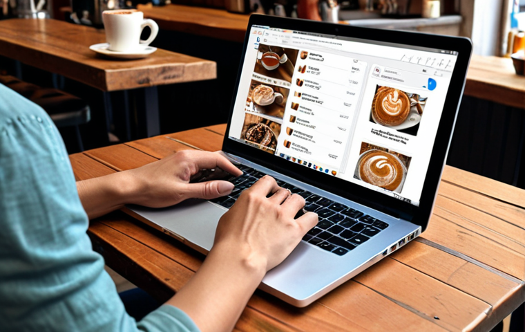 **A person working freelance on a laptop at a cafe.**