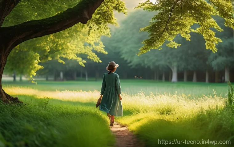 테크노 사바티컬과 창의성 증진 - **Digital Detox in Nature**
A person, dressed in comfortable, modest casual wear, is taking a pe...
