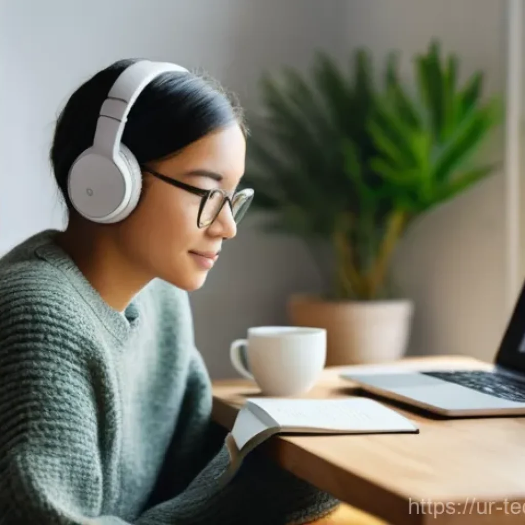 테크노 사바티컬을 위한 언어 학습 전략 - **Prompt 1: Digital Immersion in Language Learning**
"A cozy, well-lit scene in a modern living ...