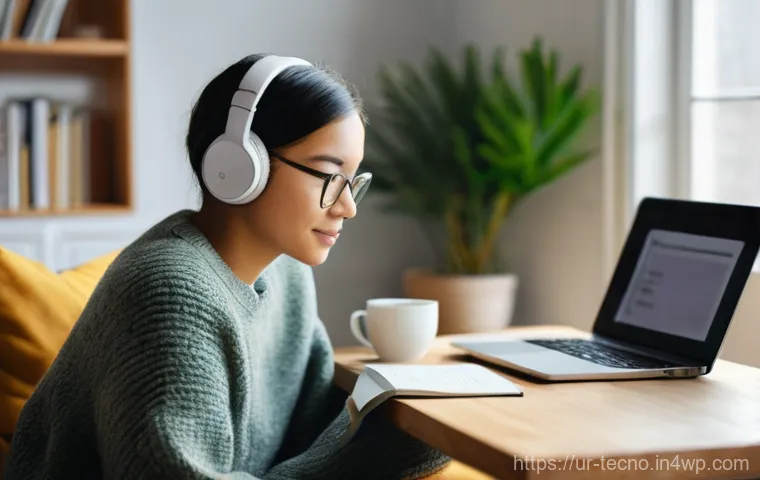 테크노 사바티컬을 위한 언어 학습 전략 - **Prompt 1: Digital Immersion in Language Learning**
"A cozy, well-lit scene in a modern living ...