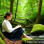 Home 22 테크노 사바티컬과 자기 계발의 관계 - **Prompt 1: Serene Solitude and Creative Awakening**
"A peaceful scene of a woman, in her early ...
