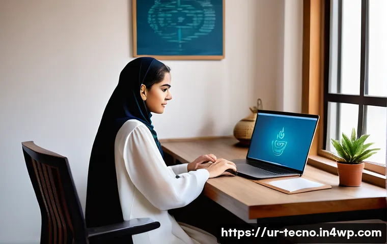 테크노 사바티컬을 위한 관련 인증 프로그램 - A modern home office setup in Pakistan featuring a young professional woman studying technology onli...