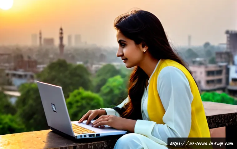 Home 17 테크노 사바티컬의 변화하는 미래 - Photorealistic Pakistani technology professional on a career sabbatical, seated peacefully on a roof...